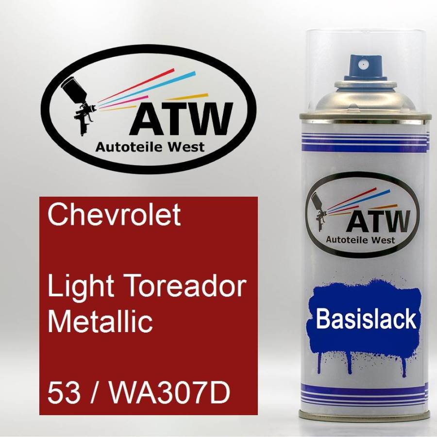 Chevrolet, Light Toreador Metallic, 53 / WA307D: 400ml Sprühdose, von ATW Autoteile West.